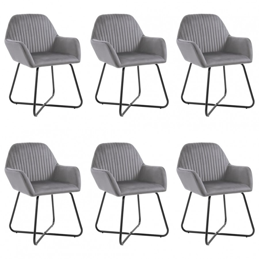 Chaises à manger lot de 6 gris velours