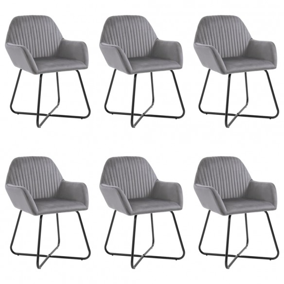 Chaises à manger lot de 6 gris velours