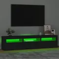 Meuble TV avec lumières LED Noir 180x35x40 cm