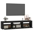 Meuble TV avec lumières LED Noir 180x35x40 cm