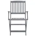 Chaises pliables d'extérieur 6 pcs avec coussins Bois d'acacia