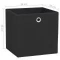 Boîtes de rangement 10 pcs Tissu intissé 28x28x28 cm Noir
