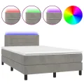 cadre de lit avec matelas LED Gris clair 120x200 cm