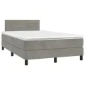 cadre de lit avec matelas LED Gris clair 120x200 cm
