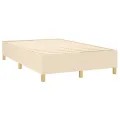 cadre de lit et matelas et LED Crème 120x200cm Tissu