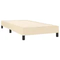 cadre de lit avec matelas LED Crème 100x200 cm Tissu