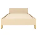 Cadre de lit avec tête de lit Crème 100x200 cm Tissu