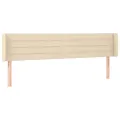 Tête de lit à LED Crème 203x16x78/88 cm Tissu