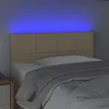 Tête de lit à LED Crème 100x5x78/88 cm Tissu