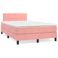 cadre de lit avec matelas Rose 120x200 cm Velours