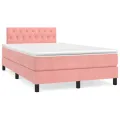 cadre de lit avec matelas Rose 120x200 cm Velours