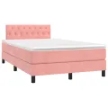 cadre de lit avec matelas Rose 120x200 cm Velours