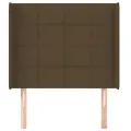Tête de lit avec oreilles Marron foncé 93x16x118/128 cm Tissu