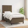 cadre de lit avec matelas Marron foncé 90x190 cm