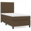 cadre de lit avec matelas Marron foncé 90x190 cm