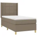 cadre de lit avec matelas Taupe 90x190 cm Tissu