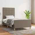 Cadre de lit avec tête de lit Taupe 90x200 cm Tissu