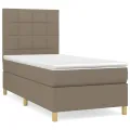 cadre de lit avec matelas Taupe 90x190 cm Tissu