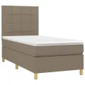 cadre de lit avec matelas Taupe 90x190 cm Tissu