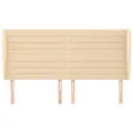 Tête de lit avec oreilles Crème 203x23x118/128 cm Tissu