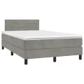 cadre de lit avec matelas LED gris clair 120x190 cm
