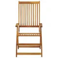 Chaises pliables de jardin 3 pcs avec coussins Bois d'acacia