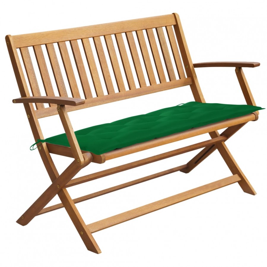 Banc de jardin avec coussin 120 cm Bois d'acacia massif