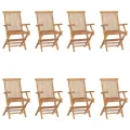 Chaises pliables de jardin 8 pcs Bois de teck solide