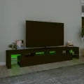 Meuble TV avec lumières LED Noir 230x36,5x40 cm