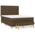 cadre de lit avec matelas Marron foncé 140x200 cm