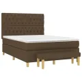 cadre de lit avec matelas Marron foncé 140x200 cm