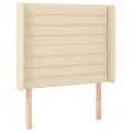 cadre de lit matelas et LED Crème 100x200 cm Tissu