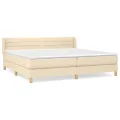 cadre de lit avec matelas Crème 200x200 cm Tissu