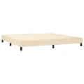 cadre de lit avec matelas Crème 200x200 cm Tissu
