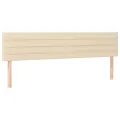 cadre de lit avec matelas Crème 200x200 cm Tissu