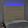 Tête de lit à LED Crème 100x5x118/128 cm Tissu