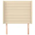 Tête de lit avec oreilles Crème 103x16x118/128 cm Tissu