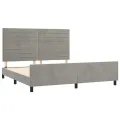 Cadre de lit avec tête de lit Gris clair 160x200 cm Velours
