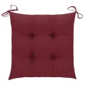 Chaises de jardin avec coussins rouge bordeaux 6pcs Teck massif