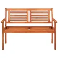 Banc de jardin 2 places avec coussin 120 cm Bois d'eucalyptus