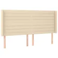 cadre de lit matelas et LED Crème 200x200 cm Tissu
