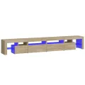 Meuble TV avec lumières LED Chêne sonoma 260x36,5x40 cm