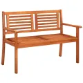 Banc de jardin 2 places avec coussin 120 cm Bois d'eucalyptus