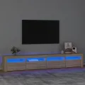 Meuble TV avec lumières LED Chêne sonoma 240x35x40 cm