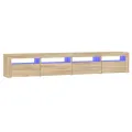 Meuble TV avec lumières LED Chêne sonoma 240x35x40 cm