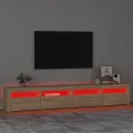Meuble TV avec lumières LED Chêne sonoma 240x35x40 cm