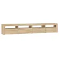 Meuble TV avec lumières LED Chêne sonoma 240x35x40 cm