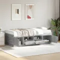 Lit de jour et tiroirs sonoma gris 100x200cm bois d'ingénierie