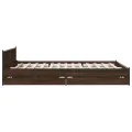 Cadre de lit et tiroirs chêne marron 120x200 cm bois ingénierie