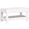 Repose-pied de jardin blanc 62x30x32 cm bois de pin massif